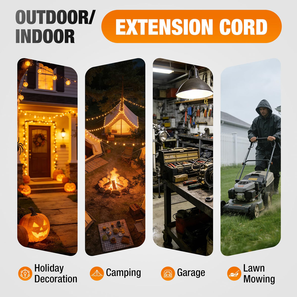 100 FT Heavy Duty Waterproof Outdoor Extension Cord Y653562