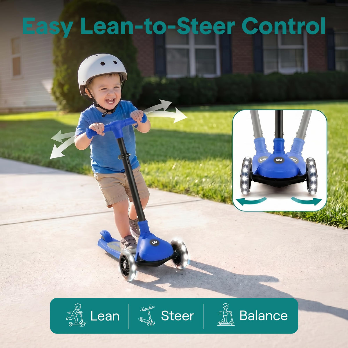 3-Wheel Toddler Scooter with LED Wheels V2290