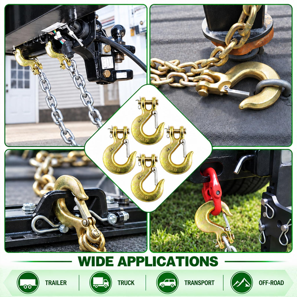3/8" Chain Hooks, 2-Pack Heavy-Duty Clevis Slip Hook I33857