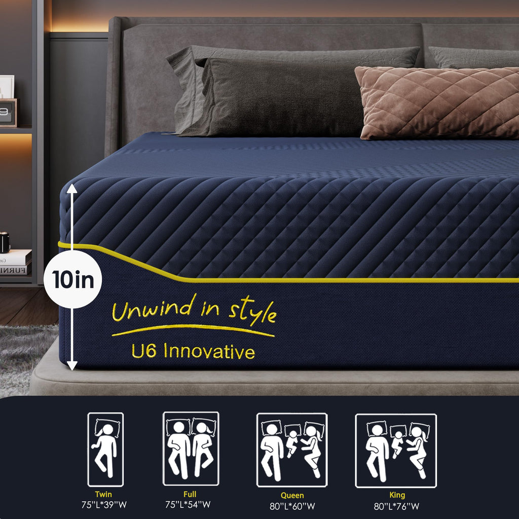Twin 10 Inch Gel Infused Memory Foam Mattress Z8740