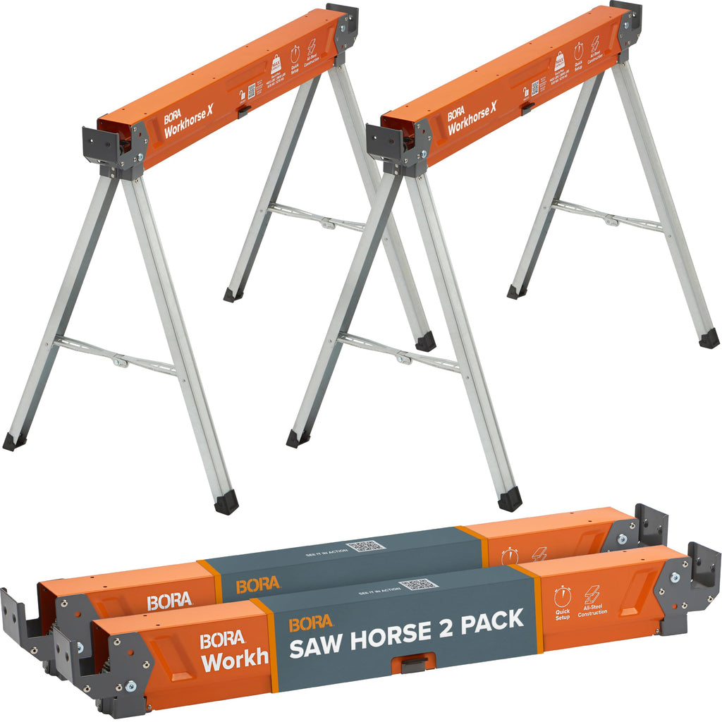 2 Pack Folding Heavy Duty Metal Sawhorse Y17528