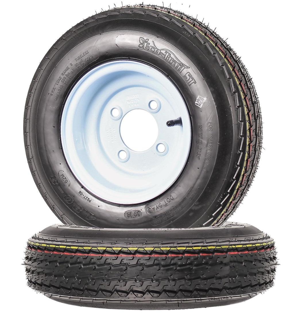 2-Pack Trailer Tire Rim Assembly 480-8 4.80-8 8 Inch LRC 4 Lug U7171