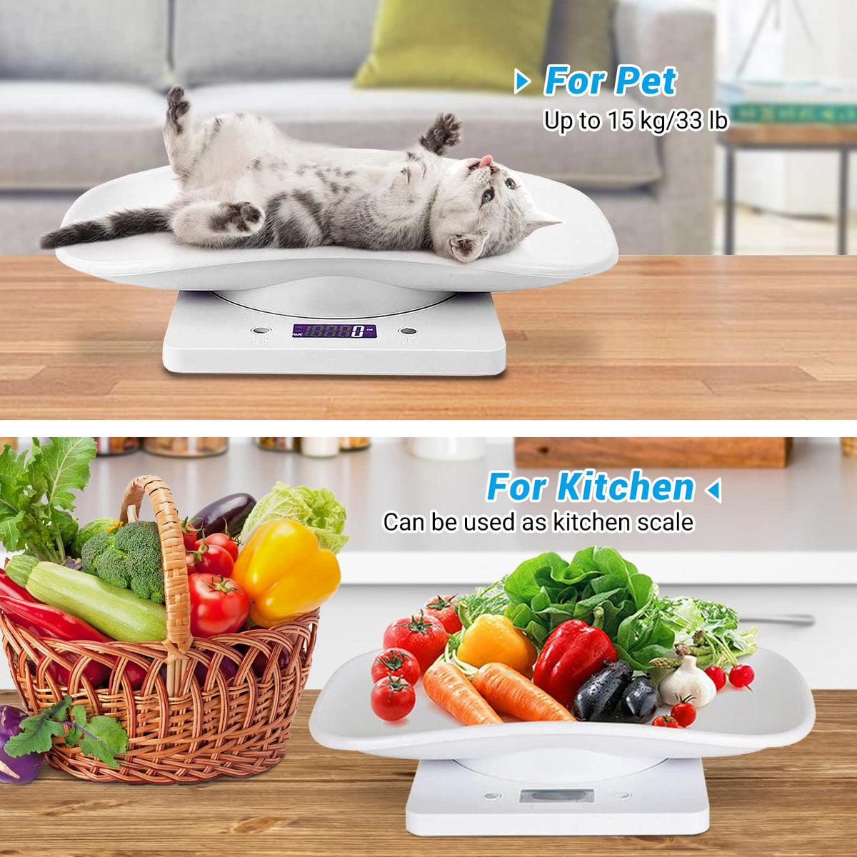 Pet Scale 33lb Capacity with Tape Measure Y3507