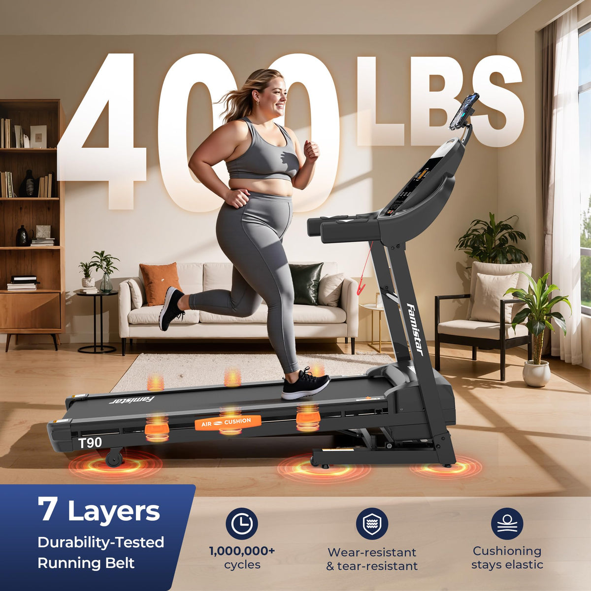 Foldable Treadmill with 18.5" Wide Belt X3345