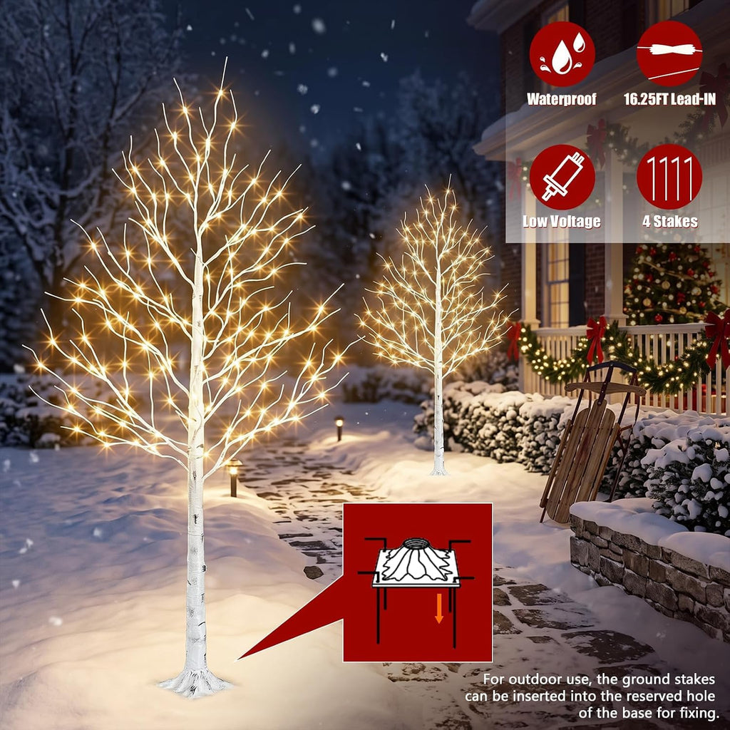 6ft Prelit White Christmas Trees 2Pack Q37964