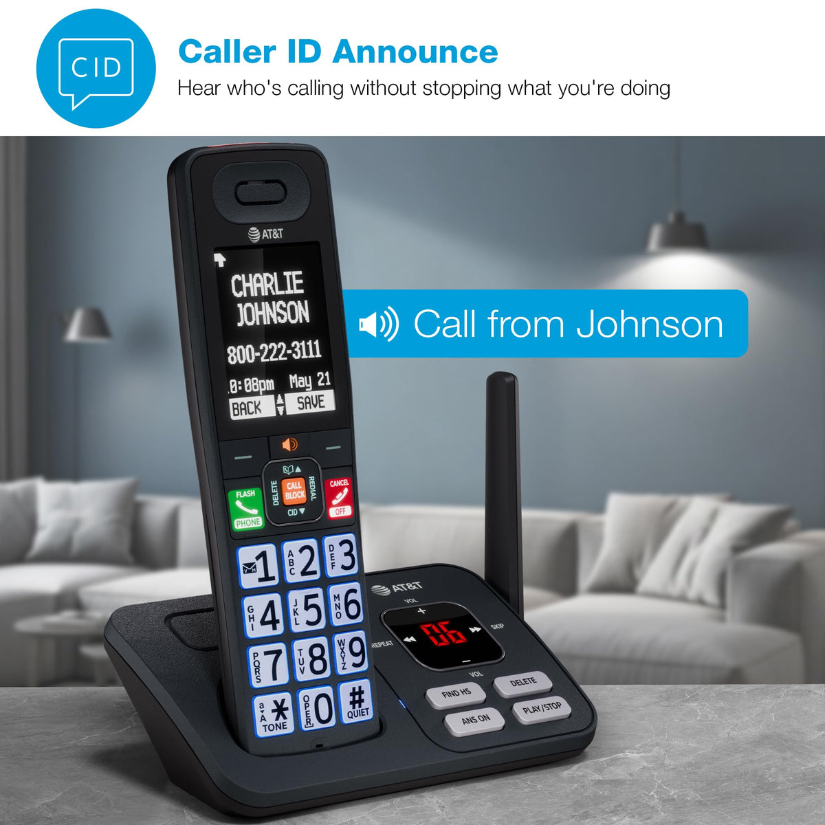 3 Handsets Cordless Phone with Answering System U44313