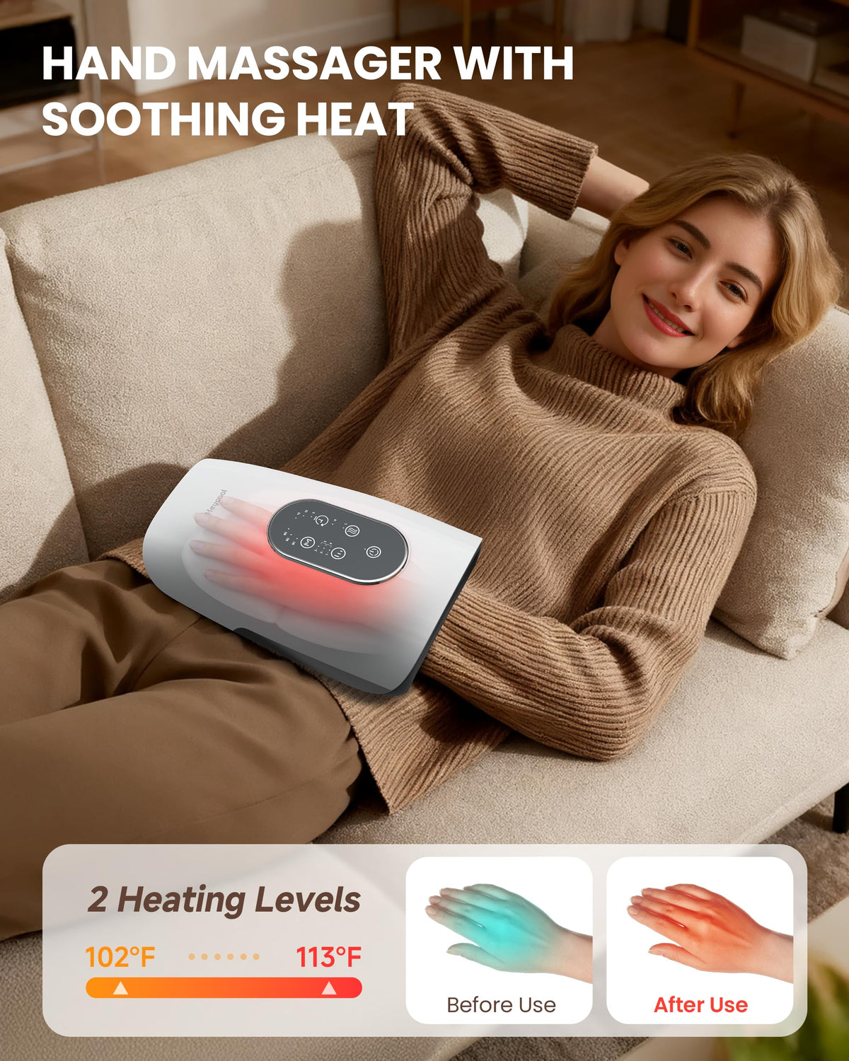 Cordless Hand Massager with Heat Compression O459872
