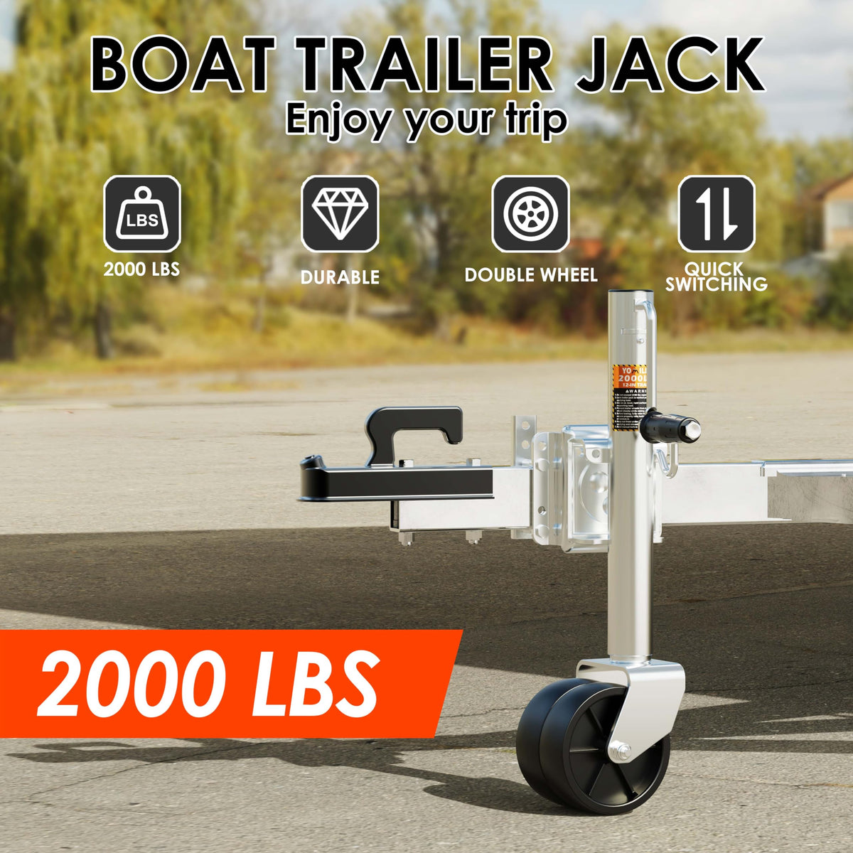 2000 lbs Dual Wheel Trailer Jack O81874