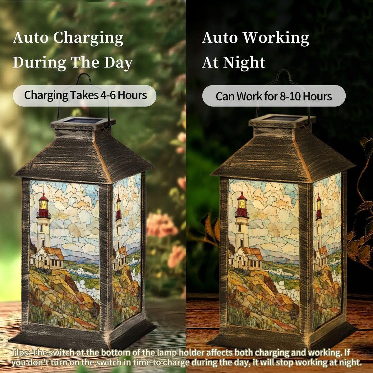 Solar Powered Outdoor Waterproof Hanging Lantern 1 Pack A439004