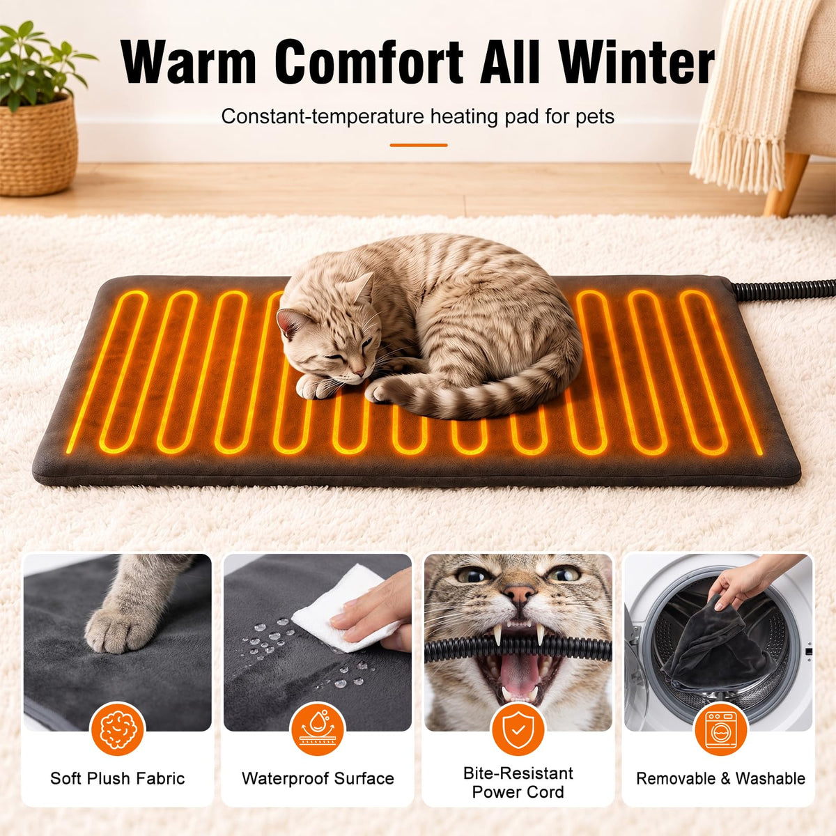 Weatherproof Insulated Heated Cat House with Heating Pad E316