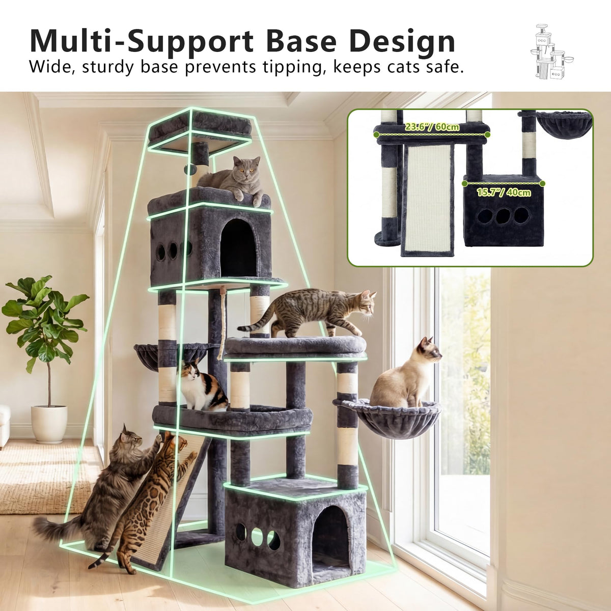72.4-Inch Anti-Tip Cat Tree S781