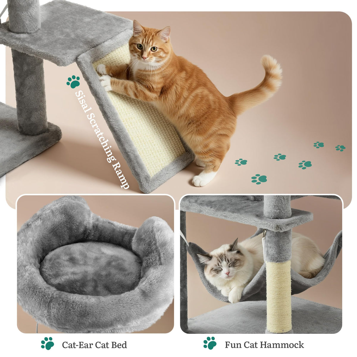 75-Inch Tall Multi-Level Cat Tree G7029