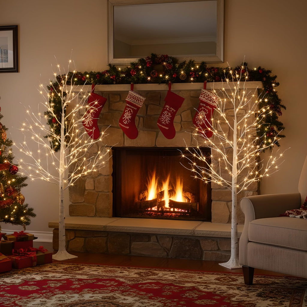 6ft Prelit White Christmas Trees 2Pack Q37964