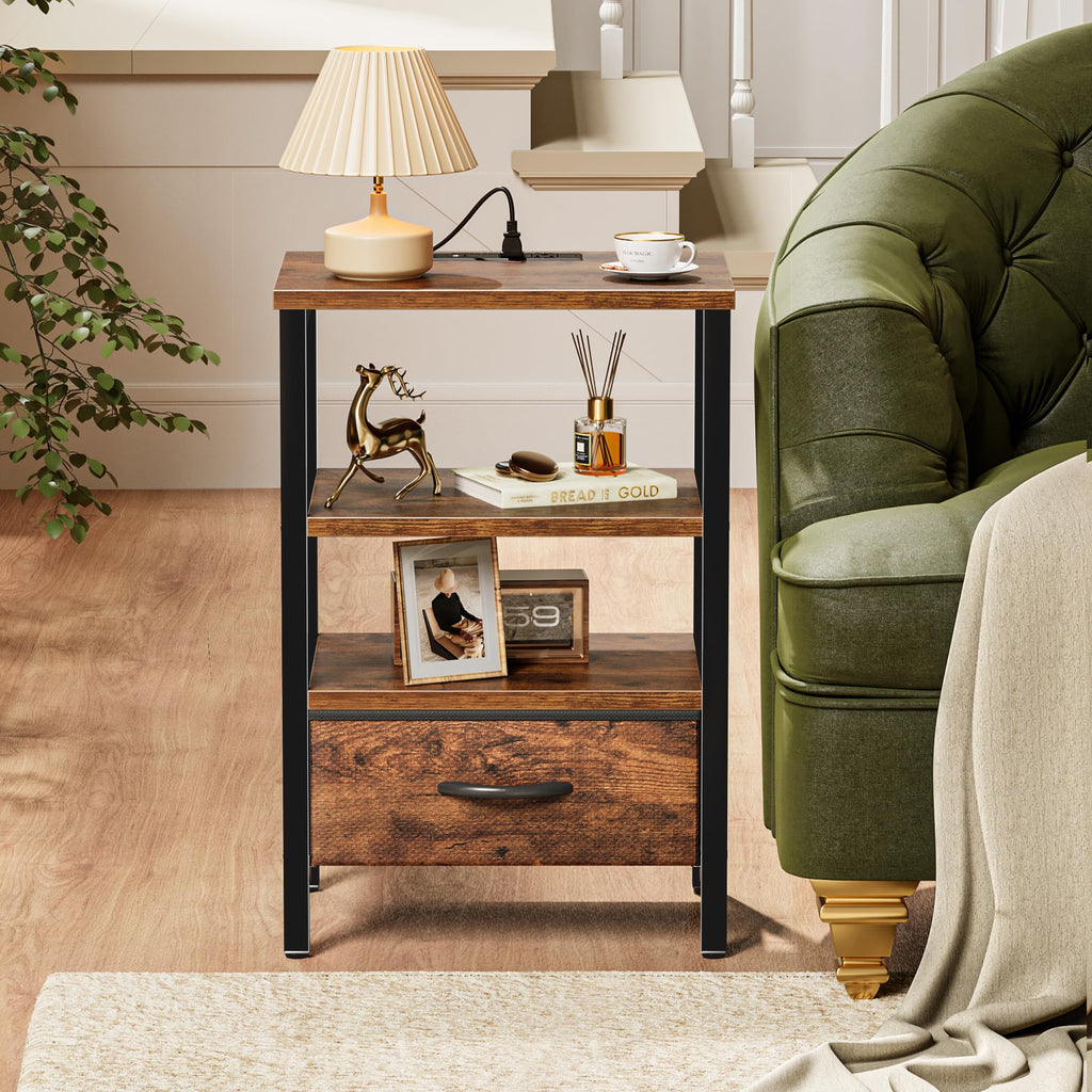 3-Tier Nightstand with Charging Station L40907