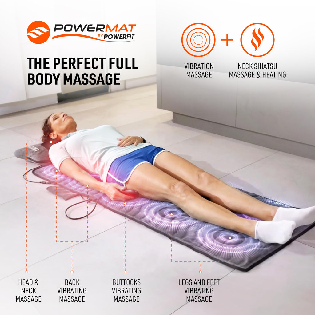 Full Body Massage Mat with Detachable Massage Pillow, 9 Intensity Levels, 9 Massage Modes & 3 Heat Settings F837