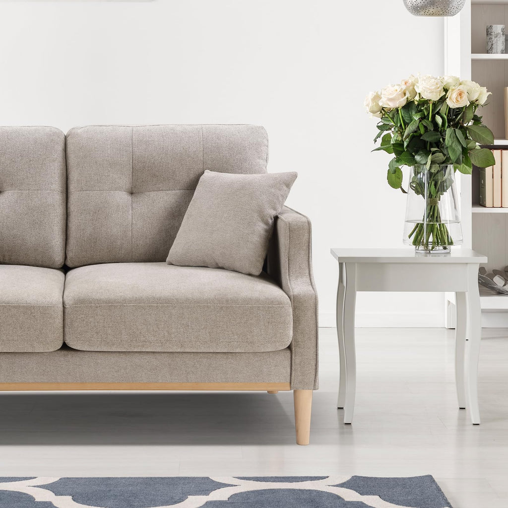 Light Grey Fabric Upholstered 2-Seat Loveseat Sofa with USB Port V632