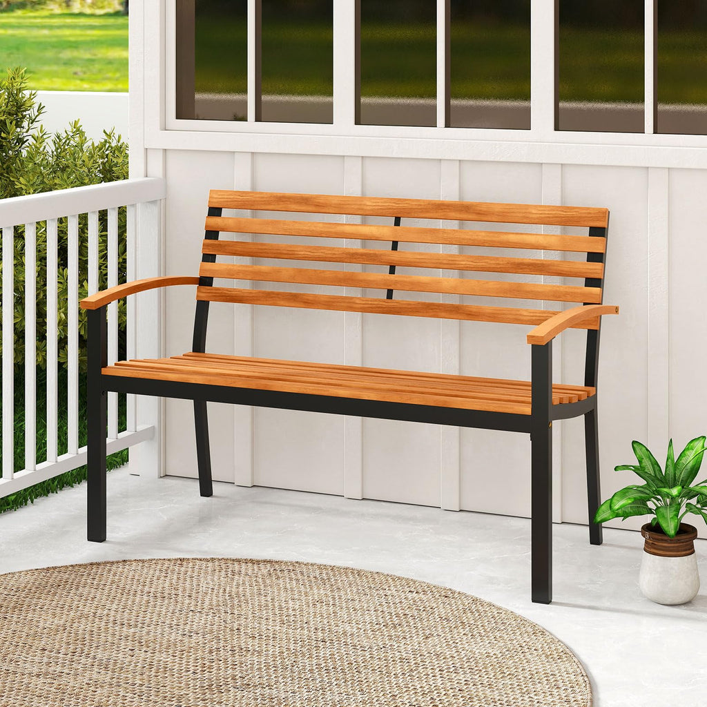 Acacia Wood 2-Person Outdoor Bench O83423