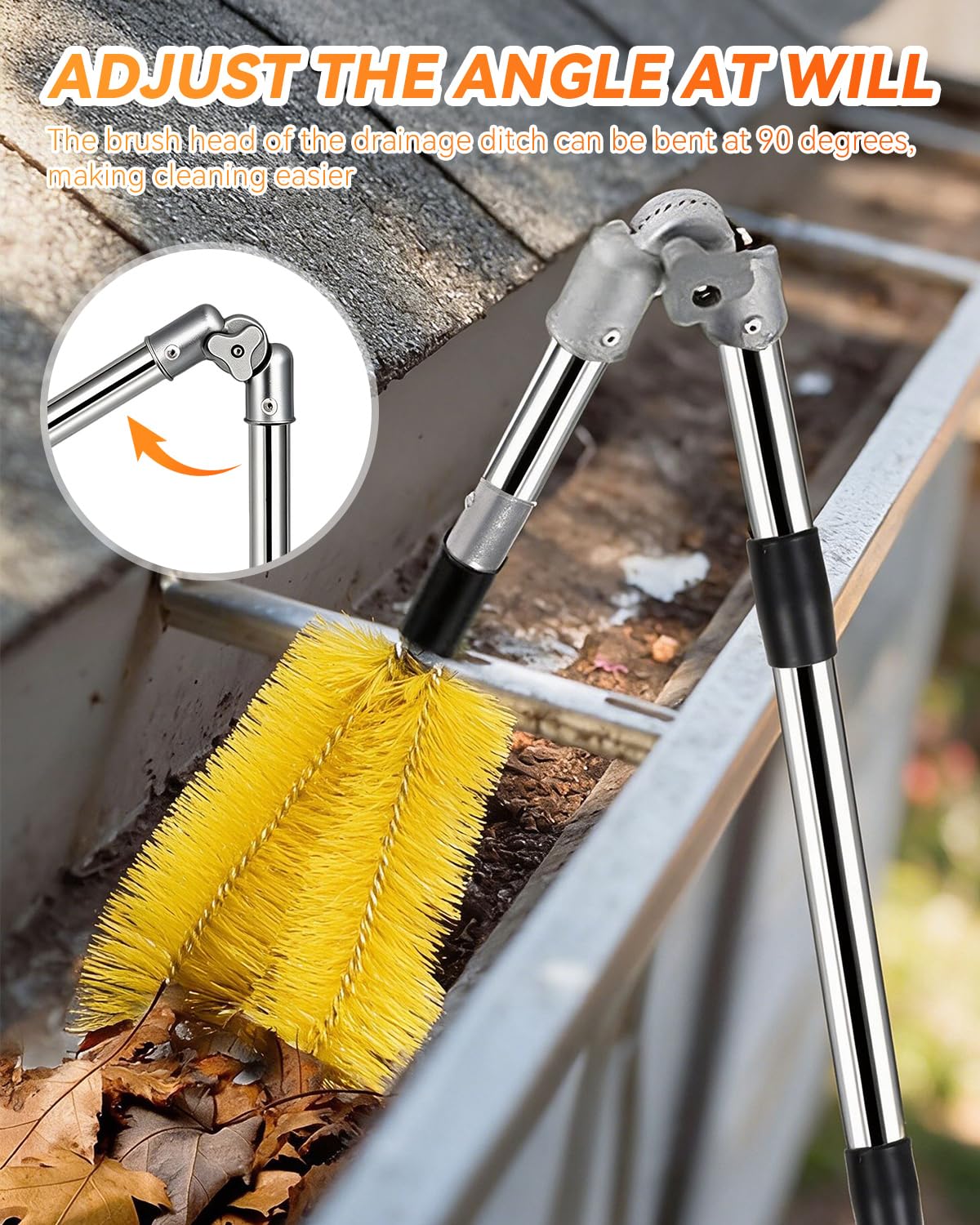 13FT Adjustable Gutter Cleaning Tool Kit with Brush Head J75675