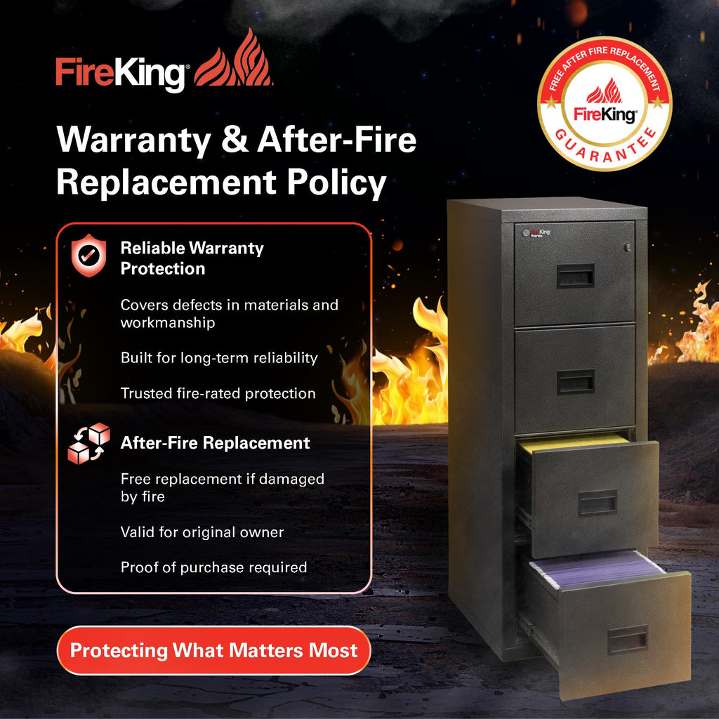 Black 4 Drawer Fire Rated File Cabinet Z995