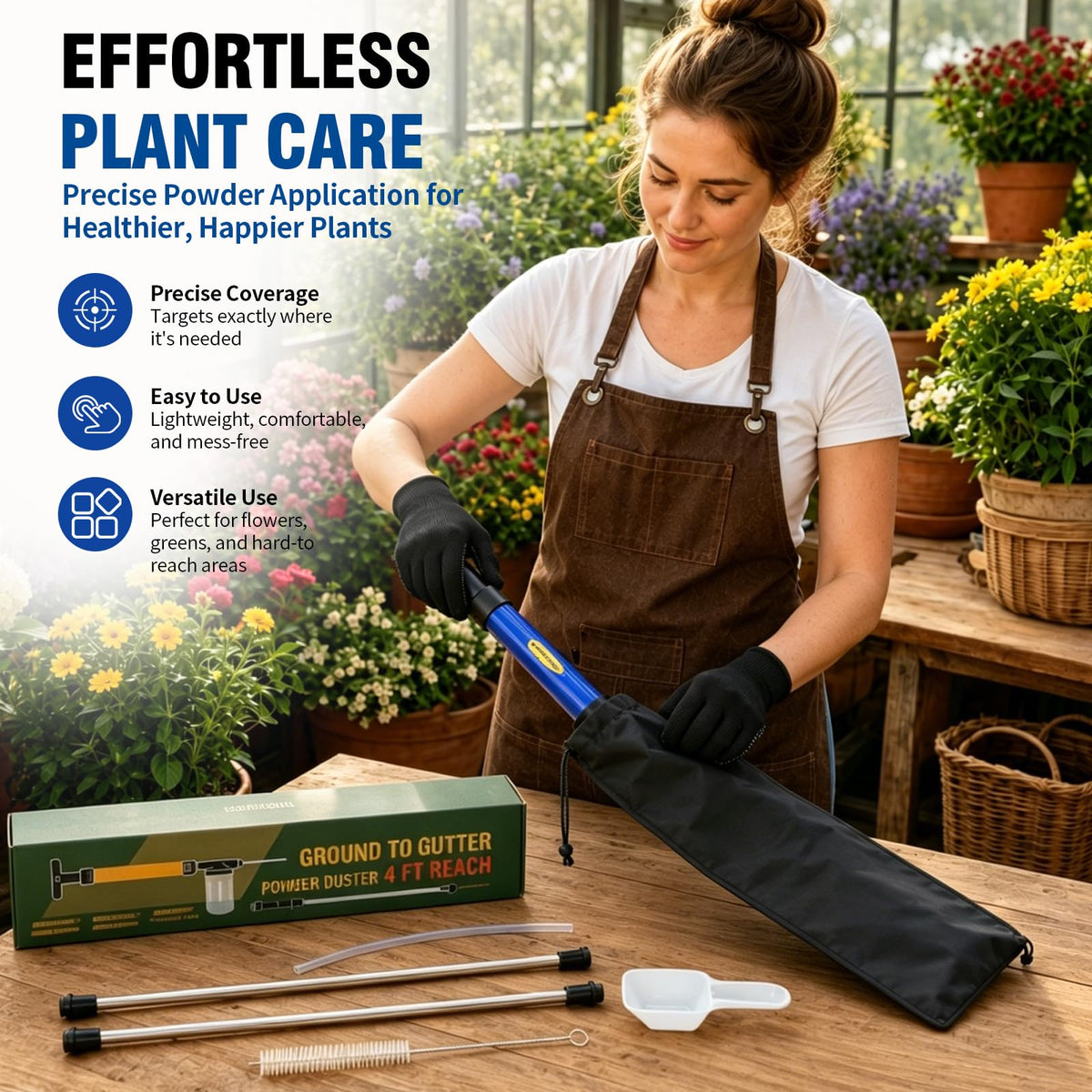 Diatomaceous Earth Powder Duster with Storage Bag N917