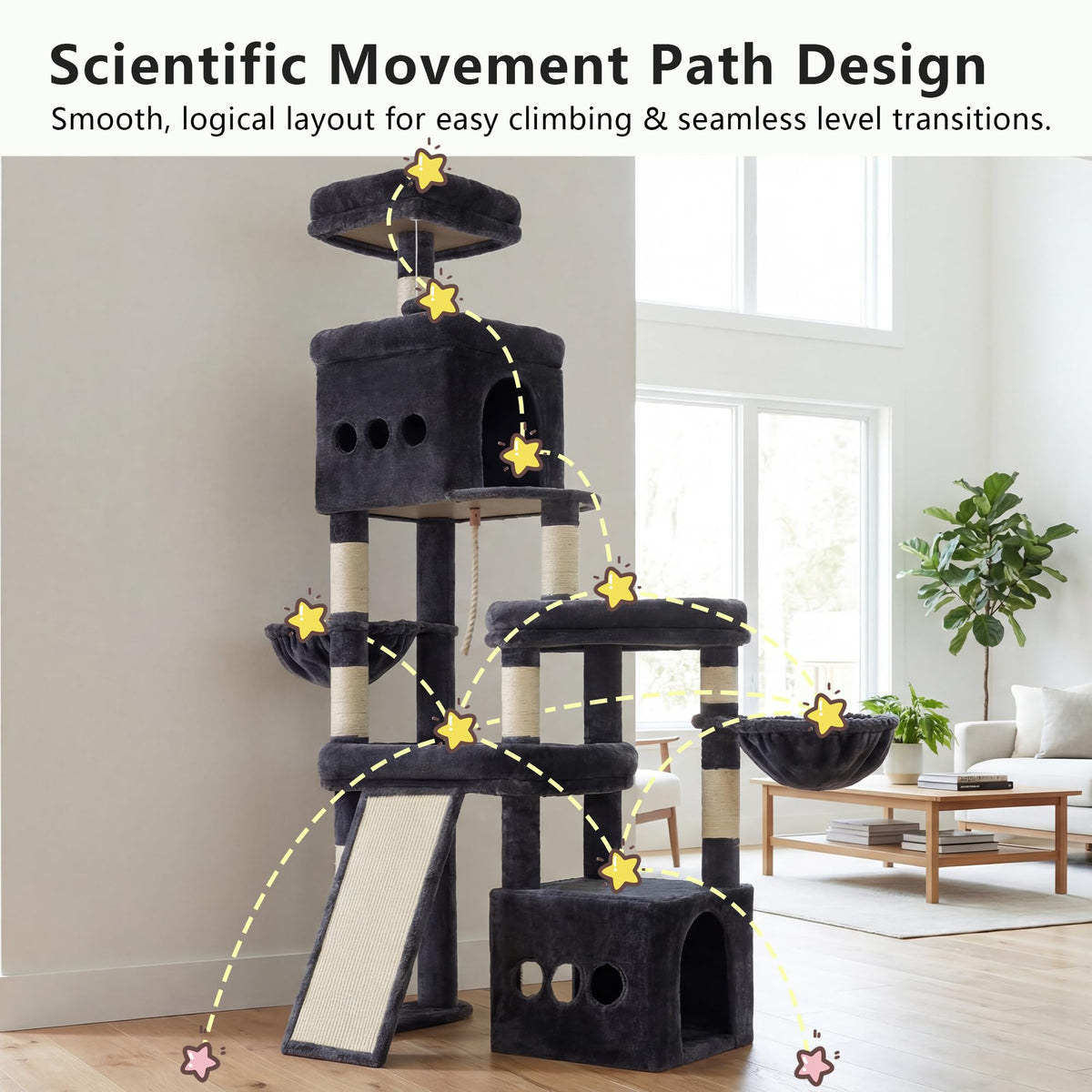 72.4-Inch Anti-Tip Cat Tree S781