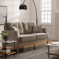 Light Grey Fabric Upholstered 2-Seat Loveseat Sofa with USB Port V632