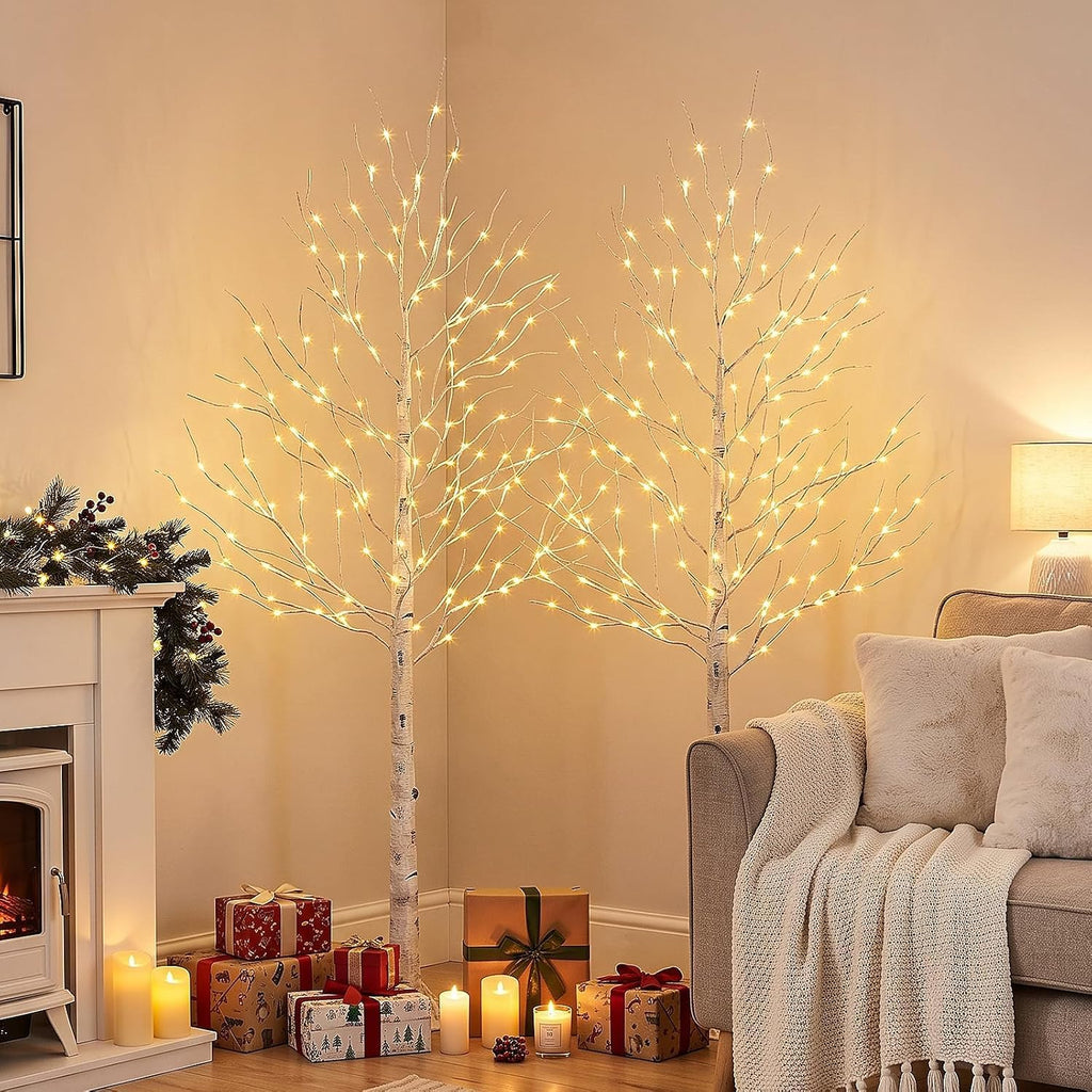 6ft Prelit White Christmas Trees 2Pack Q37964