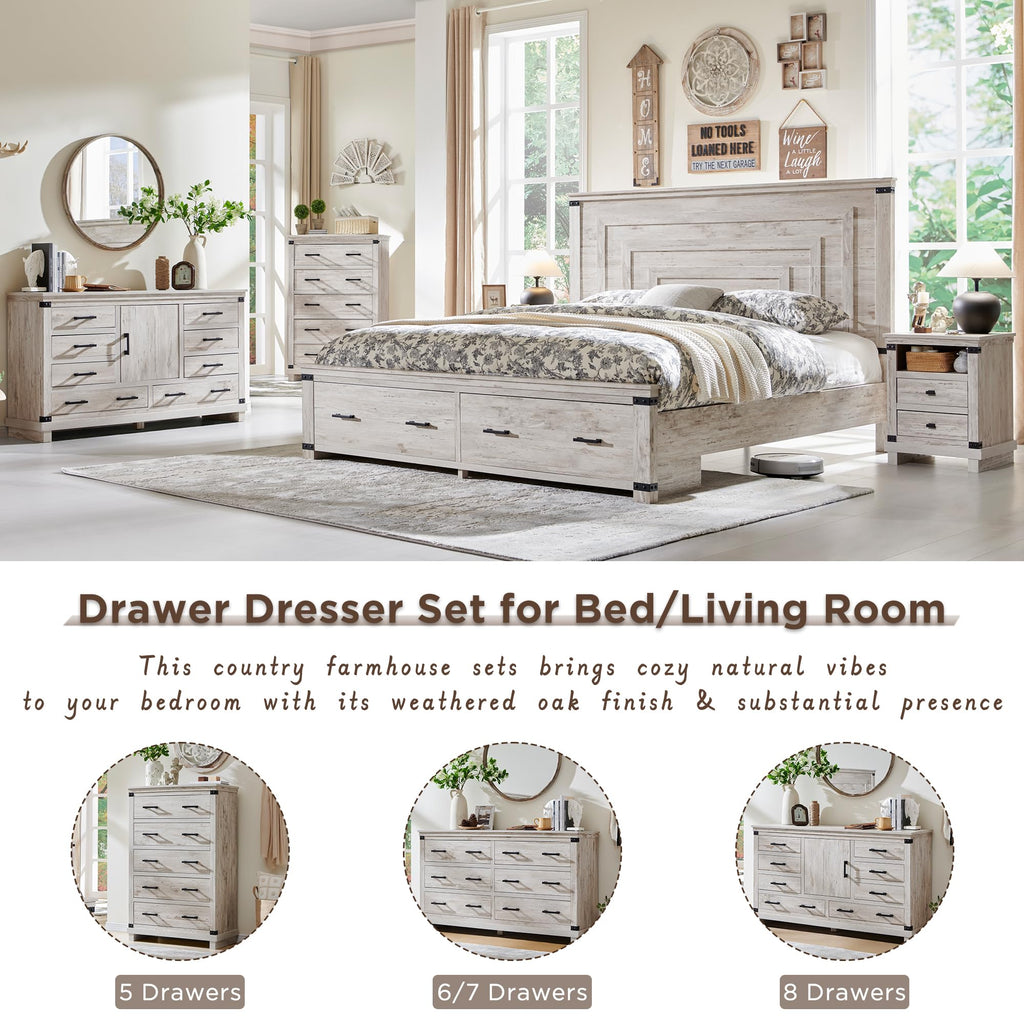 18" Farmhouse Nightstand with Charging Station Q9190