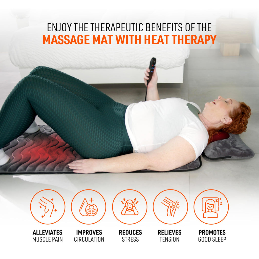 Full Body Massage Mat with Detachable Massage Pillow, 9 Intensity Levels, 9 Massage Modes & 3 Heat Settings F837