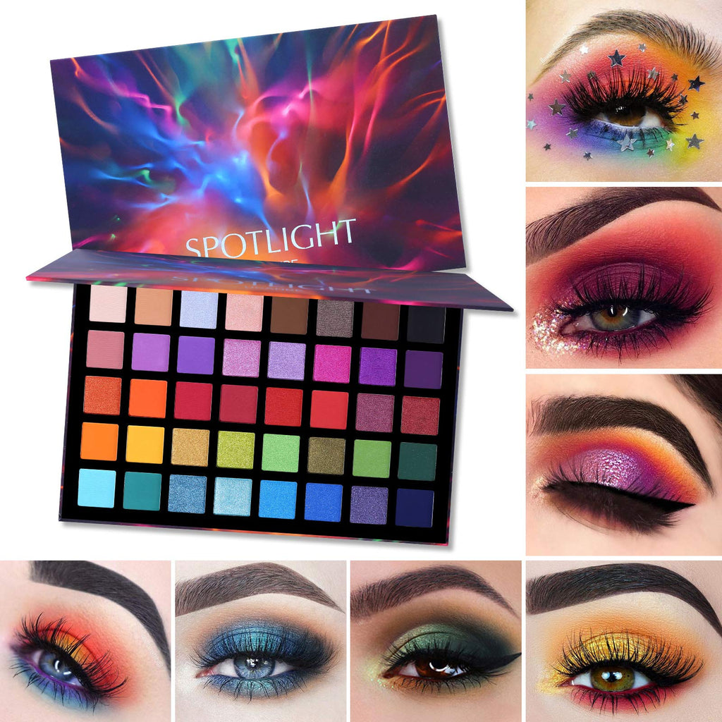 40 Color Matte Shimmer Eyeshadow Palette + 15 Pc Eye Brushes U714