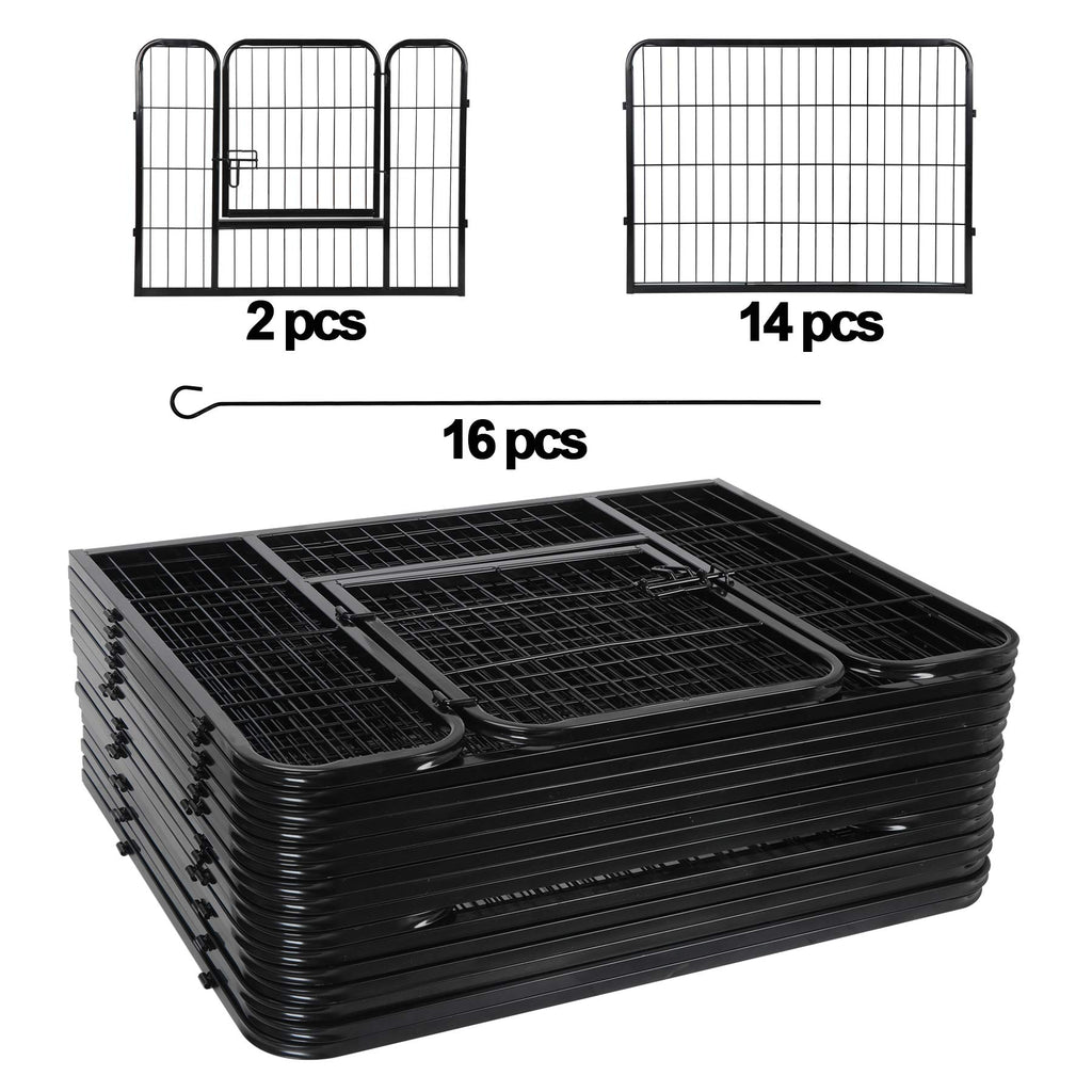 24 Inch 16 Panels Metal Dog Playpen U9624