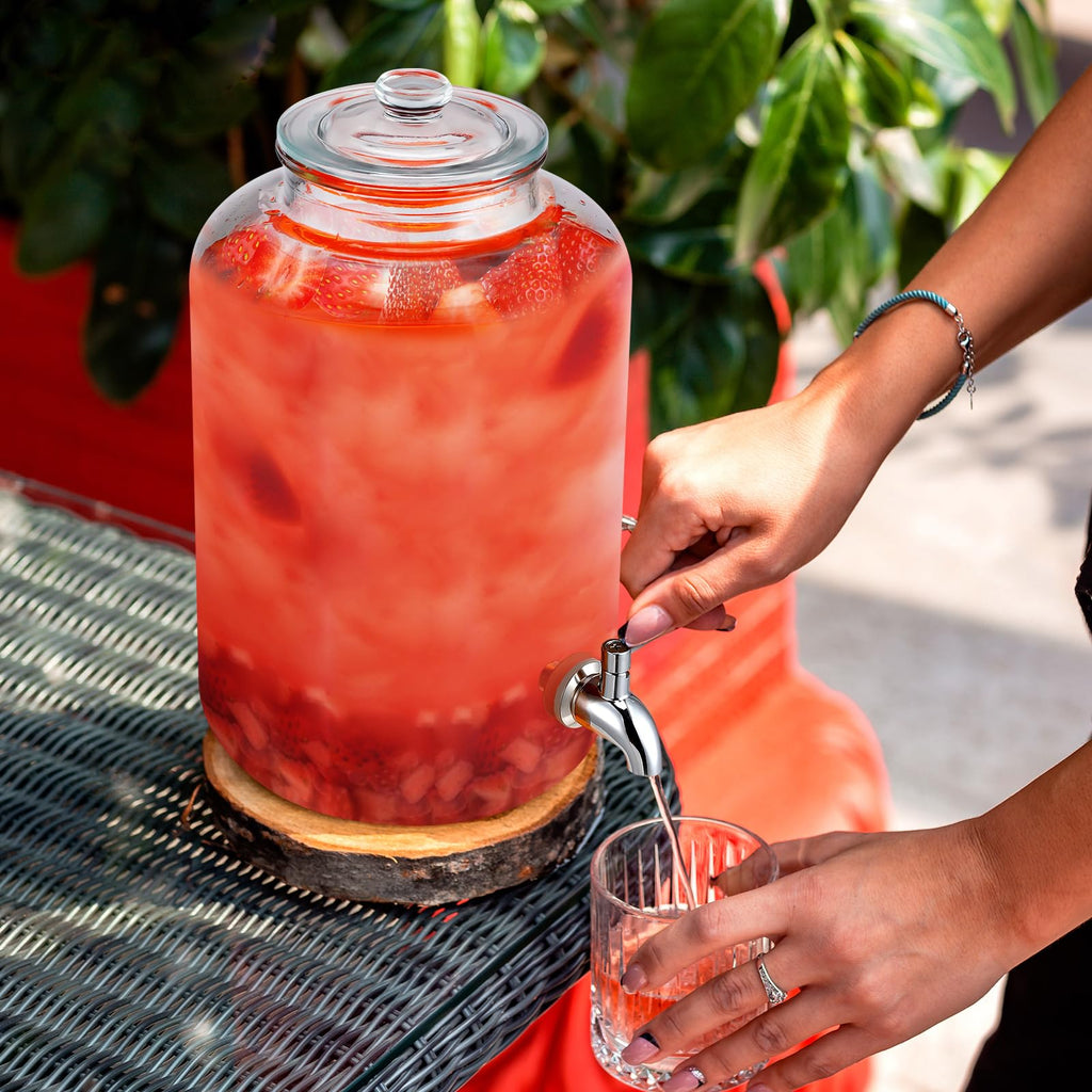 5 Gallon Glass Beverage Dispenser with Lid W6029