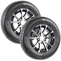 2-Pack Radial Trailer Tire Rim Assembly 145/R12 Black 5 Lug M57030