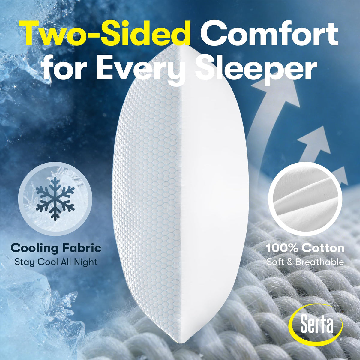 King Size Set of 2 Cooling Bed Pillows E30536