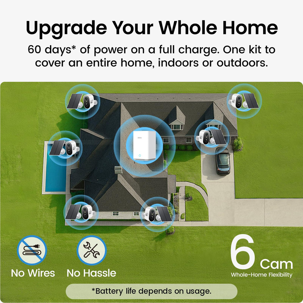 2K Solar Security Cameras Wireless Outdoor System W983982