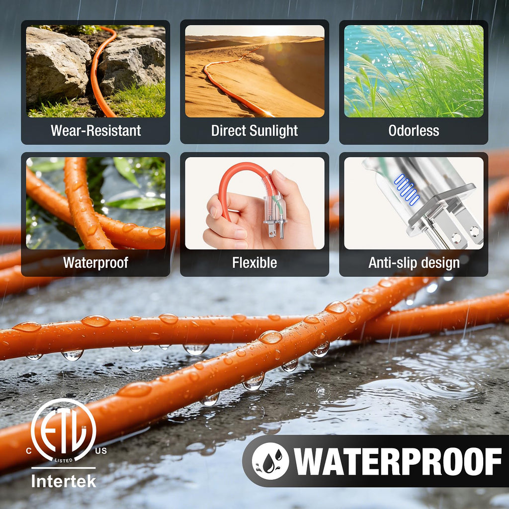 100 FT Heavy Duty Waterproof Outdoor Extension Cord Y653562