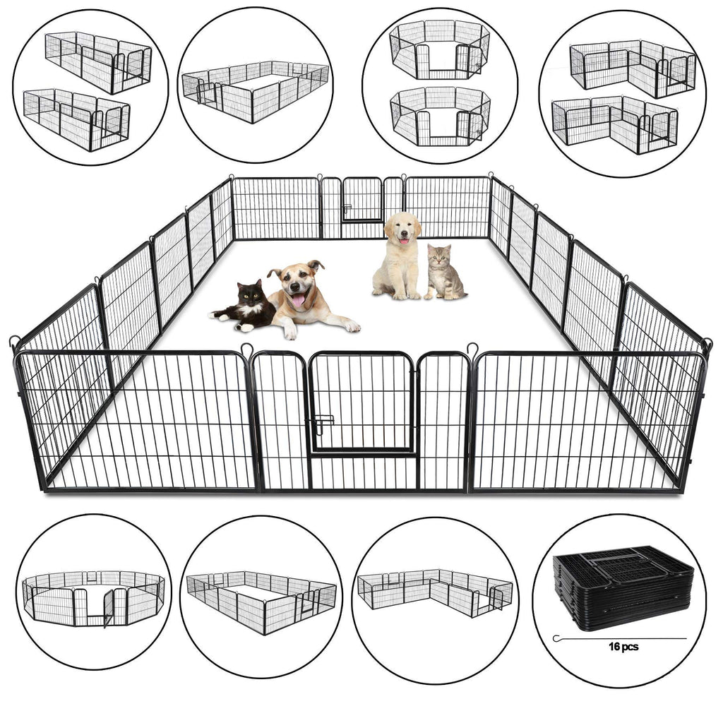 24 Inch 16 Panels Metal Dog Playpen U9624