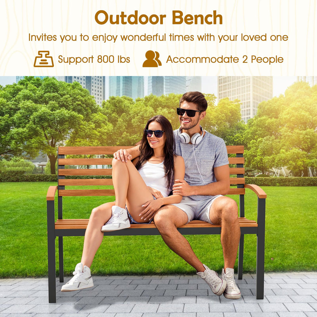 Acacia Wood 2-Person Outdoor Bench O83423