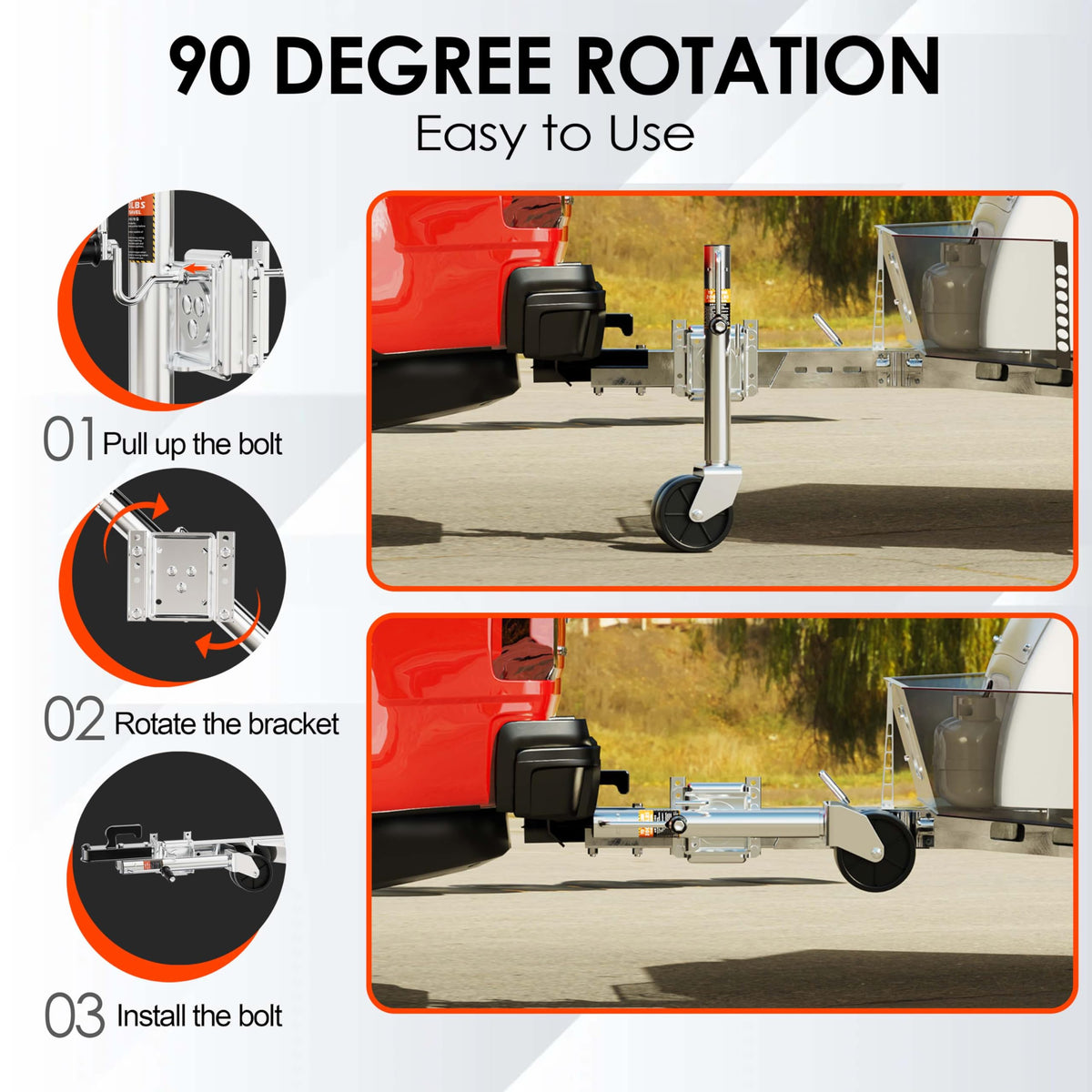 2000 lbs Dual Wheel Trailer Jack O81874