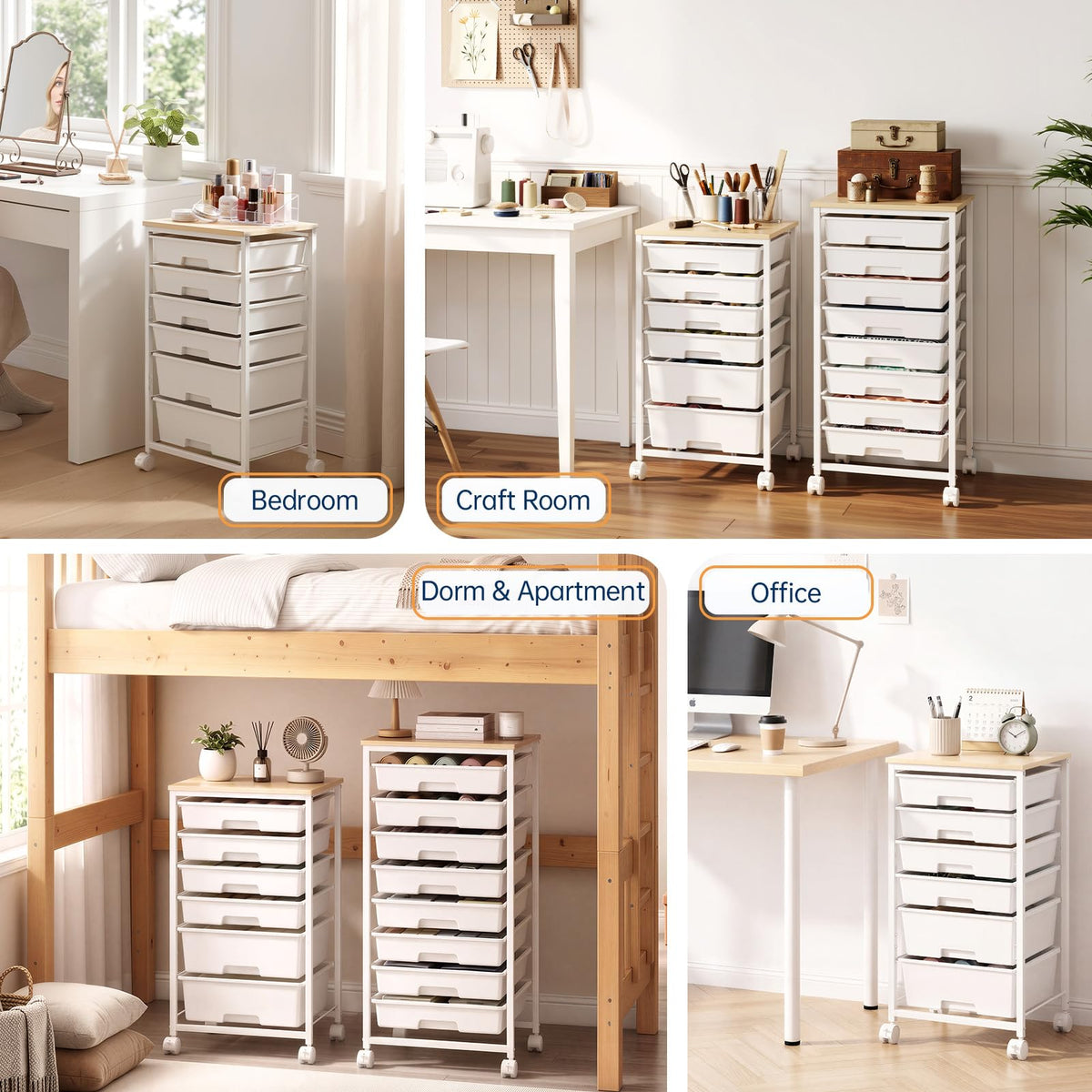 Rolling Storage Cart with 6 Drawers A77987