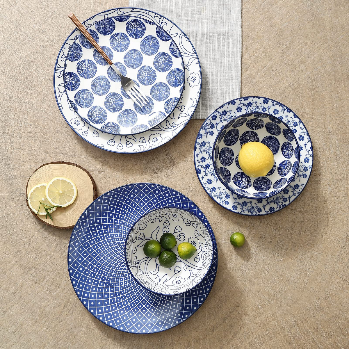 10 inch Porcelain Dinner Plates + 12-Pieces Dinnerware Sets V426019