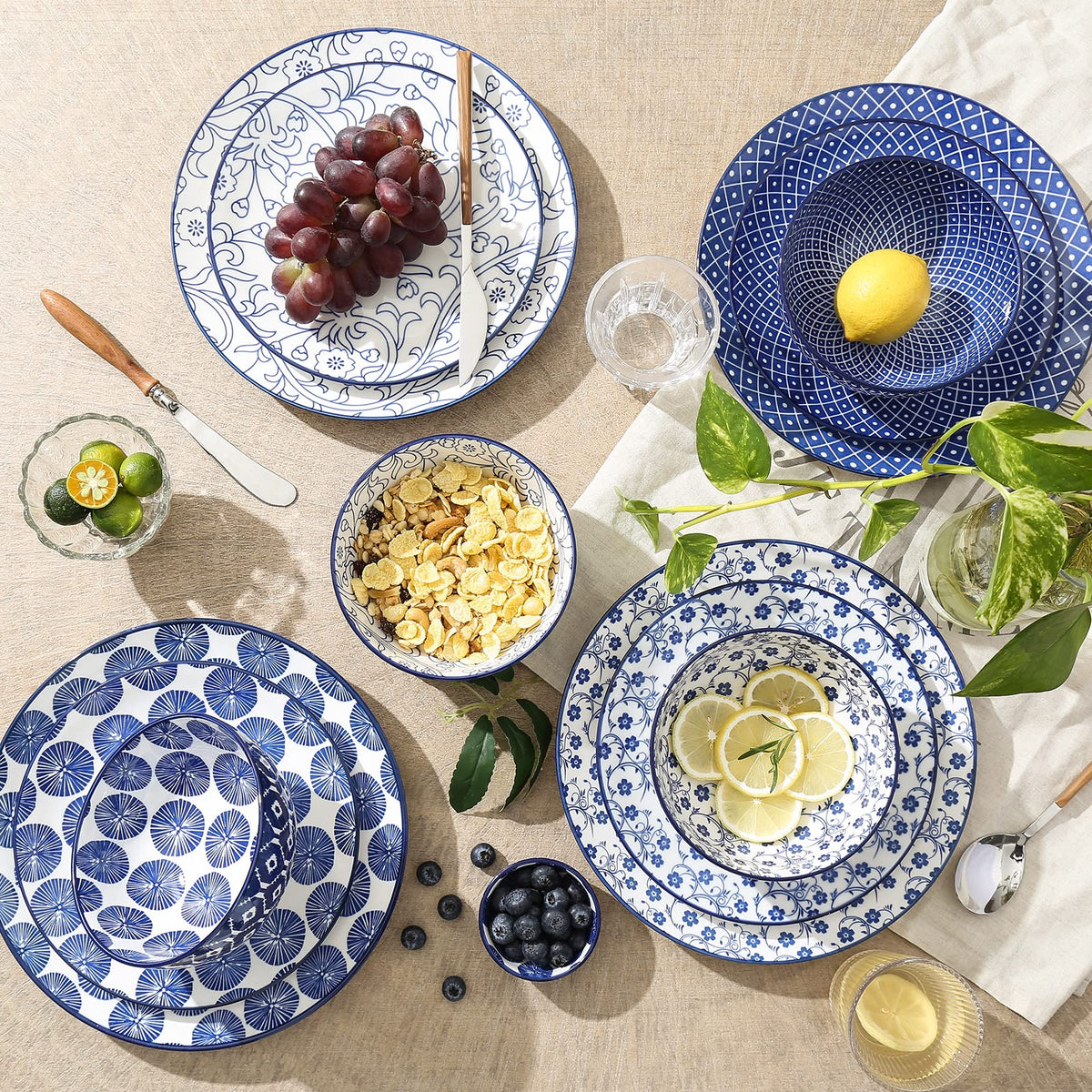 10 inch Porcelain Dinner Plates + 12-Pieces Dinnerware Sets V426019