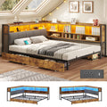 Full Size Corner Bed Frame with Storage and Drawers R466